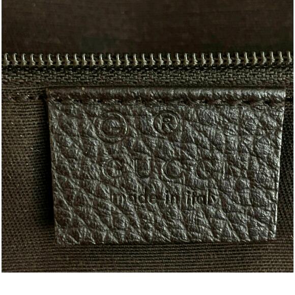 GUCCI Princy Sherry Line GG Canvas Brown Leather Trim Handbag EUC - Picture 7 of 16